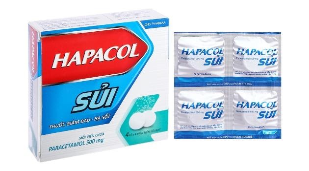 Hapacol Sủi 500mg giảm đau, hạ sốt